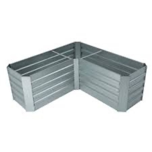L-Shaped Galvanized Metal Raised Garden Bed - Lot 1436