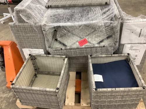 Modular Wicker Patio Set - Missing Parts - Lot 1549