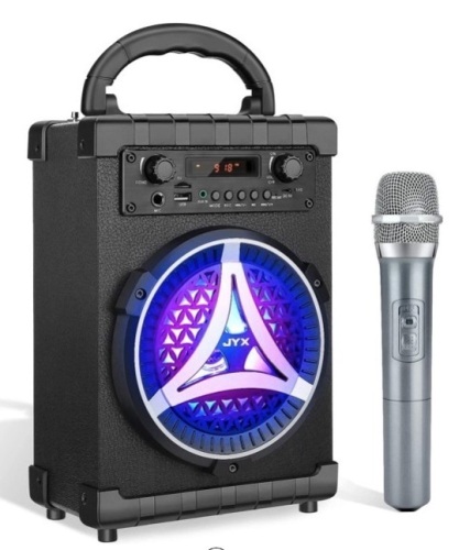 JYX Portable Speaker with Wireless Microphone, Powers Up, Appears New - Lot 114