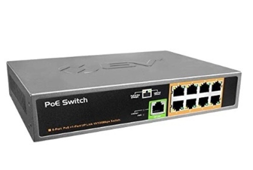BV-Tech 8 Port PoE+ Switch, Retail 160.00, Powers Up, Appears New - Lot 193