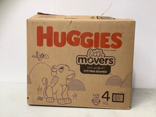 Huggies Little Movers Diapers Size 4, Damaged Box, Appears New - Lot 68