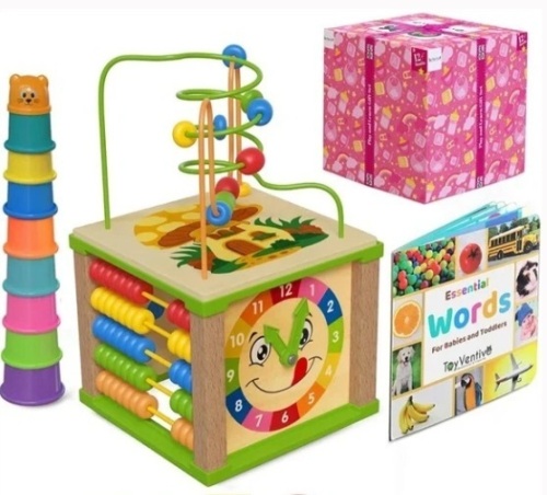 TOYVENTIVE Wooden Kid’s Activity Cube Set, Appears New - Lot 546