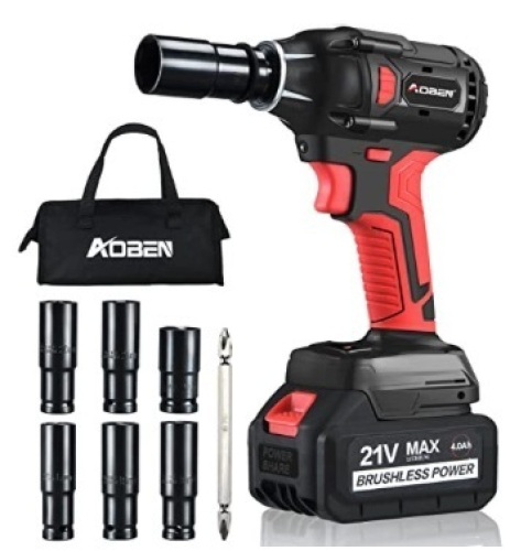 AOBEN 21V Cordless Impact Wrench, Powers Up, E-Commerce Return - Lot 306