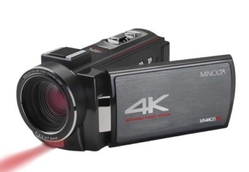 Minolta 4K Ultra HD Camcorder with Night Vision, Powers Up, Appears New - Lot 334