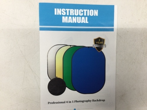  4 in 1 Green Screen Photography Backdrop Light Reflector Chromakey Chromakey Collapsible Reversible Background Cotton Muslin Portable Photo ,New - Lot 124