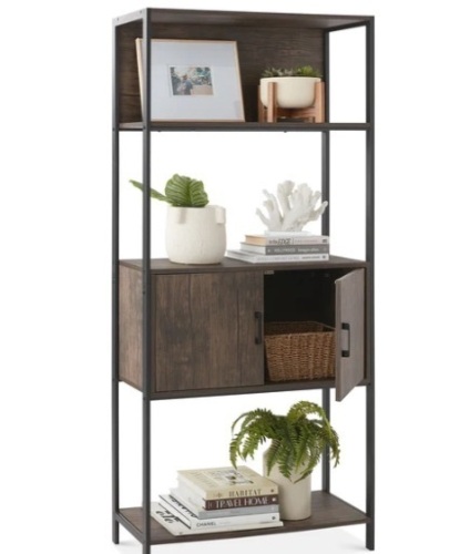 Storage Bookshelf for Living Room, Walkway w/ Cabinet, Elevated Design,NEW - Lot 157