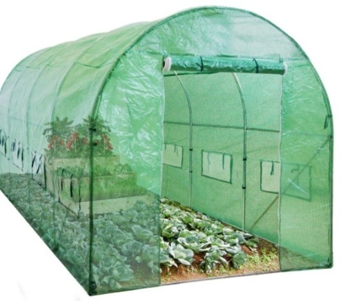 Walk-In Greenhouse Tunnel Tent w/ Roll-Up Windows, Zippered Door - 15x7x7ft,NEW - Lot 162