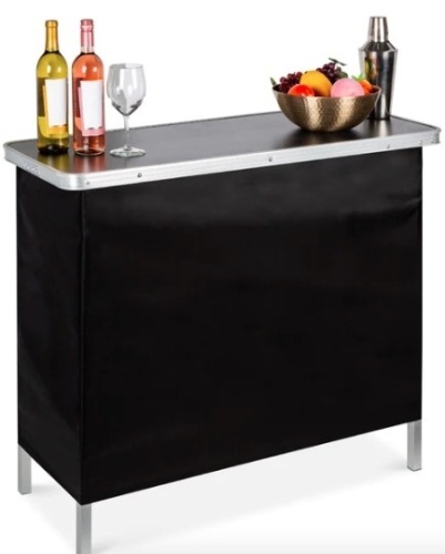 Portable Pop-Up Bar Table w/ Carrying Case, Removable Skirt,NEW - Lot 183