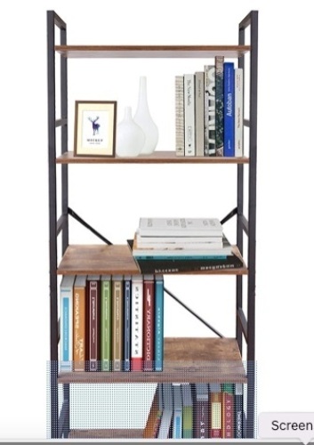 KD ModySimble 5 Tier Bookshelf Industrial Bookshelf Rustic Tall Modern Bookshelf Large Bookcase,NEW - Lot 133