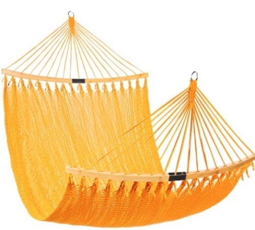2-Person Woven Polyester Hammock w/ Curved Bamboo Spreader Bar, Carry Bag,APPEARS NEW - Lot 188