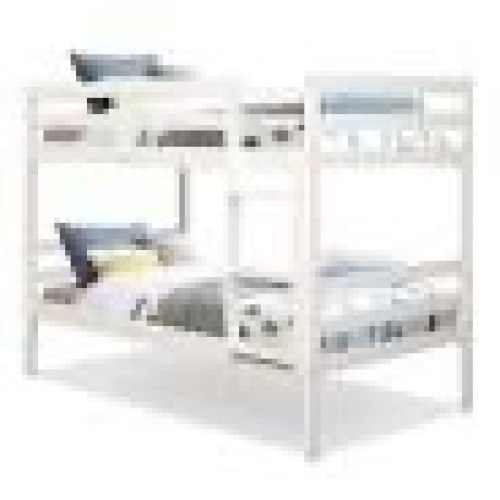 Costway Twin Bunk Bed Children Wooden Bunk Beds Solid Hardwood - Lot 121