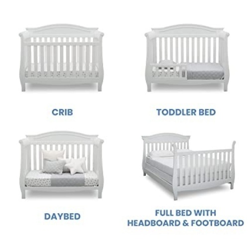 Delta Children Lancaster 4-in-1 Convertible Baby Crib, Bianca White   - Lot 210