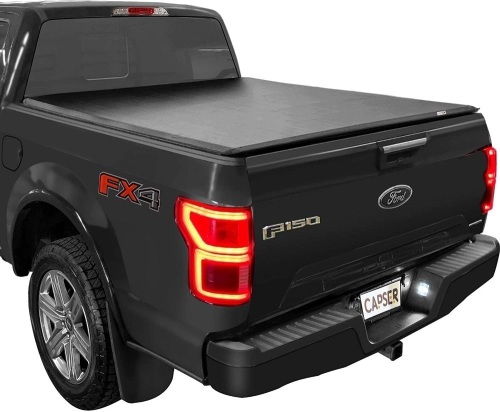 CAPSER 5.5 FT Soft Tri-Fold Truck Bed Tonneau Cover Fits 2015-2022 Ford F150 Styleside 5'5"(66") Truck Bed   - Lot 248