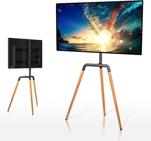 Glorider Artistic Tripod Easel TV Floor Stand for 45-65 Inch Screens, with Height Adjustment 25.6 inch, Tripod Base and Non-Slip Pads - Lot 372