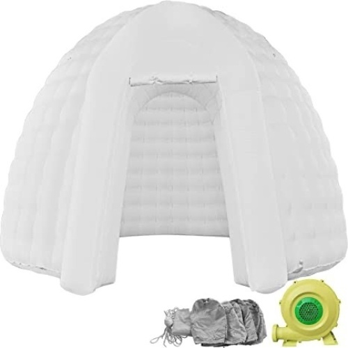 Happybuy Inflatable Igloo Dome Tent with Air Blower, Dome Event Tent 17.7x16.4x9.8ft, Inflatable House Tent LED Strips for Party Wedding Show Event and Exhibition, Used - Lot 796