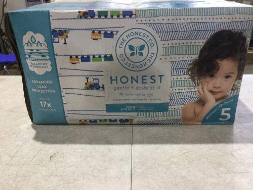 The Honest Company Super Club Box Diapers with TrueAbsorb Technology, Size 5  - Lot 913