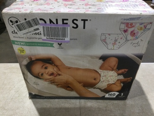 The Honest Company Clean Conscious Diapers, Rose Blossom + Tutu Cute, Size 1, 160 Count Super Club Box   - Lot 944