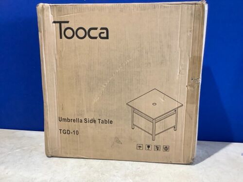TOOCA Patio Side Table with Umbrella Hole  - Lot 1189