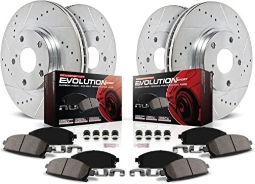 Power Stop K2325 Front and Rear Z23 Carbon Fiber Brake Pads with Drilled & Slotted Brake Rotors Kit - Lot 239