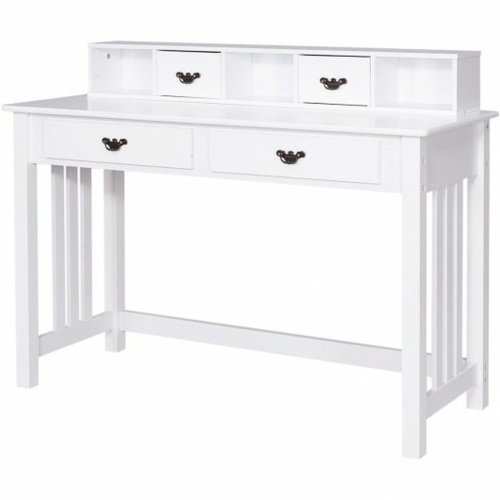 Home Office Writing Mission Computer Desk With 4-Drawer HW66020WH - Lot 620
