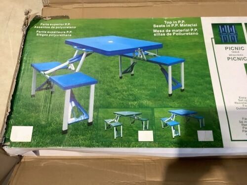 Folding Picnic Table with 4 Seats  - Lot 1196