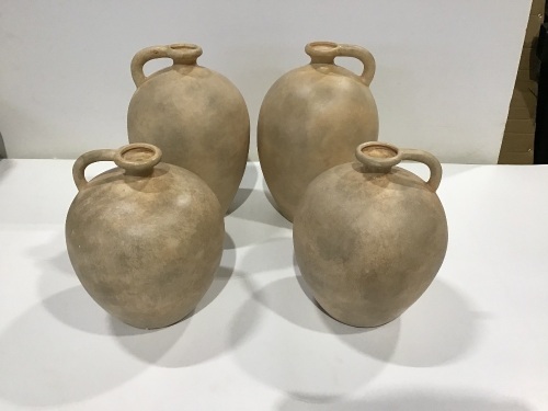 Lot of (4) 10" x 7" Weathered Jug Vase Brown - Lot 564