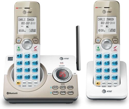 AT&T DL72219 DECT 6.0 2-Handset Cordless Phone for Home with Connect to Cell, Call Blocking, 1.8" Backlit Screen, Big Buttons, intercom, and Unsurpassed Range - Lot 283