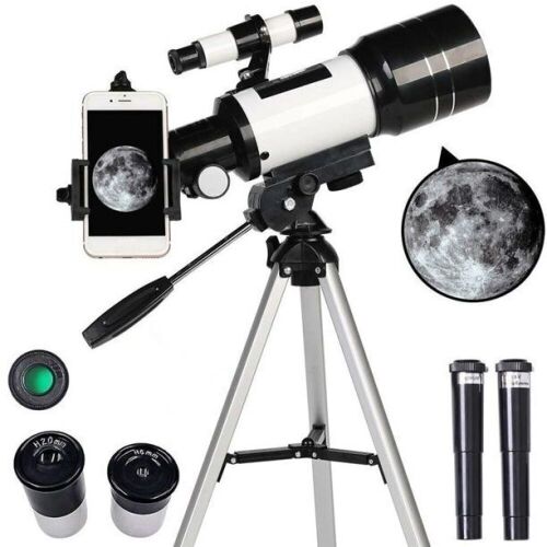F30070M Astronomical Telescope 150X Max 70mm Aperture 300mm Refractor Tripod Finder Scope with Phone Holder - Lot 1013
