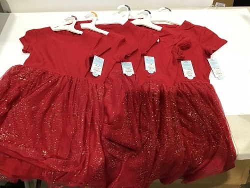Lot of (5) Assorted Sizes of Girls' Short Sleeve Printed Cozy Tulle Dress - Cat & Jack - Lot 613