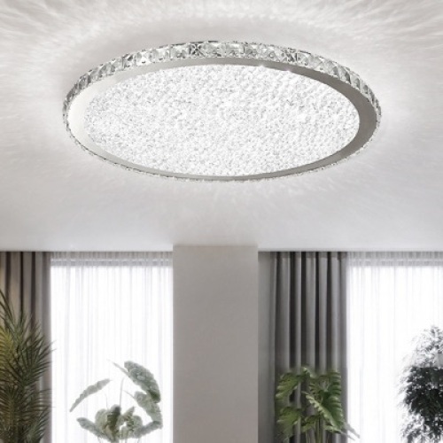Crystal Round LED Flush Mount Luxury Modern Flush Ceiling Light in Warm/White  - Lot 680