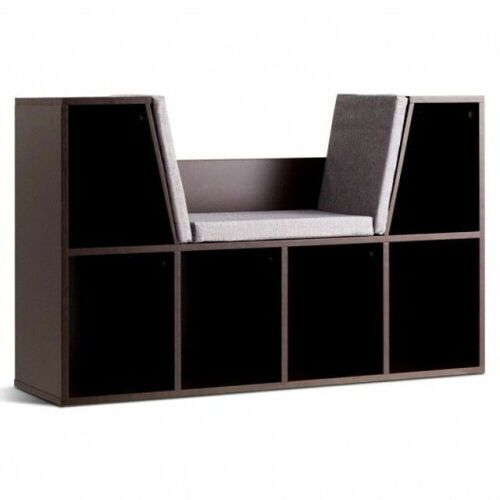 6-Cubby Kid Storage Bookcase Cushioned Reading Nook - Lot 434