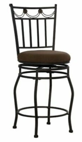 Metal Swivel Counter Stool Thick Cushioned Microfiber Seat - Lot 570