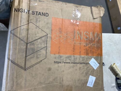 Insma Home 2 Drawer Night Stand, White  - Lot 1052