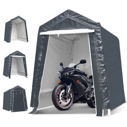TOOCA 6x8x7 Ft Portable Garage Carport Tent for Motorcycle Gardening Vehicle Storage, Gray - Lot 1021
