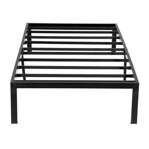 KingSo Twin 14 Inch Metal Platform Bed Frame with Storage, Heavy Duty Steel Slat and Anti-Slip Support - Lot 883
