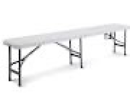 6' Portable Plastic In/Outdoor Picnic Folding Bench White - Lot 341