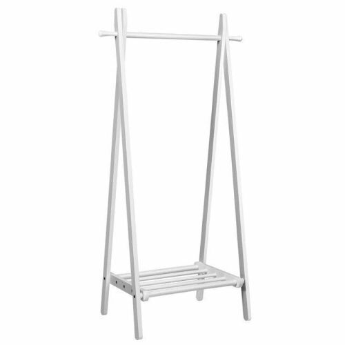 A-Frame Wood Clothing Hanging Rack With Storage Shelf - Lot 821