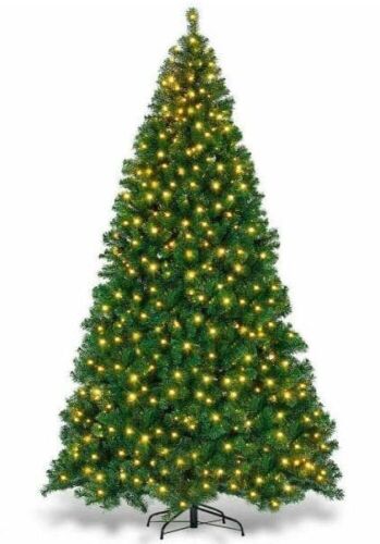 9 ft. Pre-Lit PVC Artificial Christmas Tree Hinged with 700 LED Lights and Stand - Lot 810