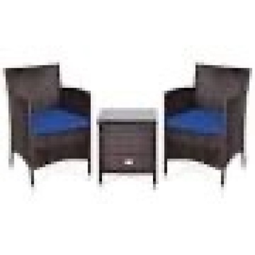 Outdoor 3 PCS Rattan Wicker Furniture Sets - Lot 368