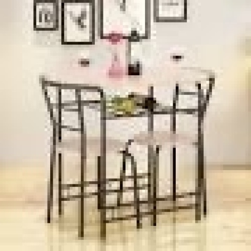  3-Piece Dining Set Table 2 Chairs Bistro - Lot 322