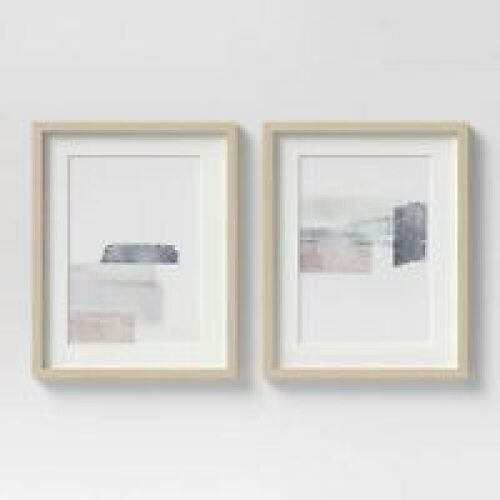 16" x 20" Neutral Collage Framed Wall Art, Set of 2  - Lot 278