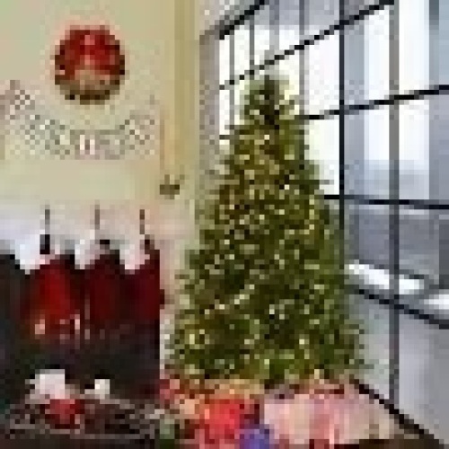 Pre-lit Artificial Christmas Tree Hinged LED Lights - Lot 507
