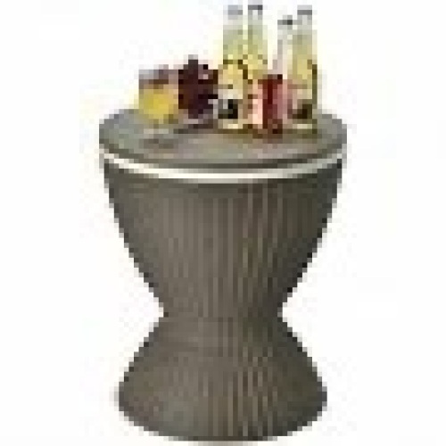 3 in 1 8 Gallon Patio Rattan Cooler Bar Table with Adjust Ice Bucket - Lot 931