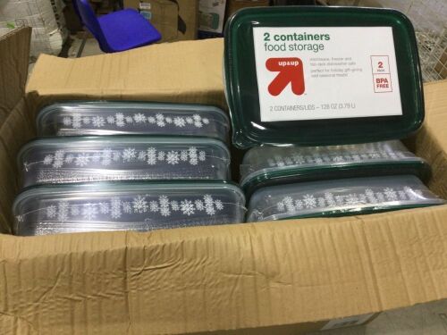 Case of (12) Up & Up Large Rectangle Snowflake Food Storage Container, Set of 2 - Lot 1060