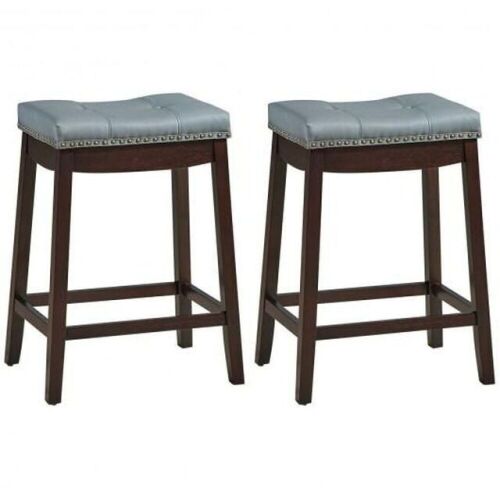 Set of 2 Nailhead Saddle Bar Stools - Lot 697
