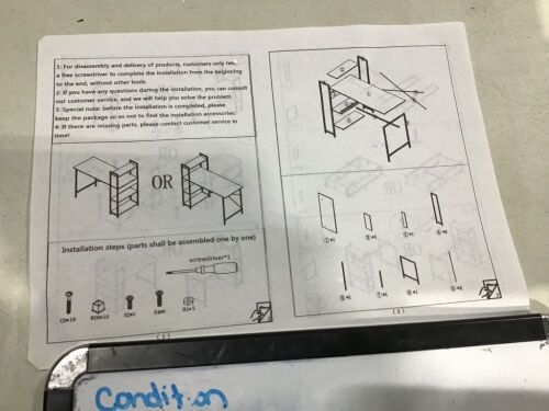 Computer Desk with 4 Tier Shelves - Lot 718