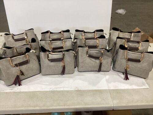 Lot of (12) Gray Hand Bags  - Lot 1135