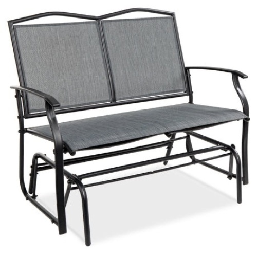 2-Person Outdoor Swing Glider Patio Loveseat Steel Bench Rocker for Deck  - Lot 516