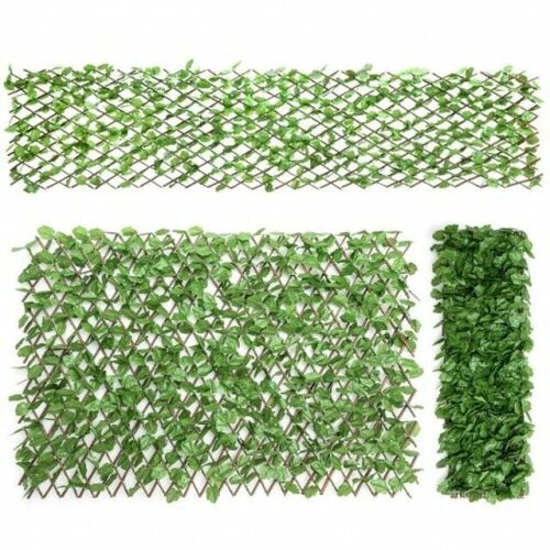 3 Piece Retractable Artificial Leaf Faux Ivy Privacy Fence Screen  - Lot 536