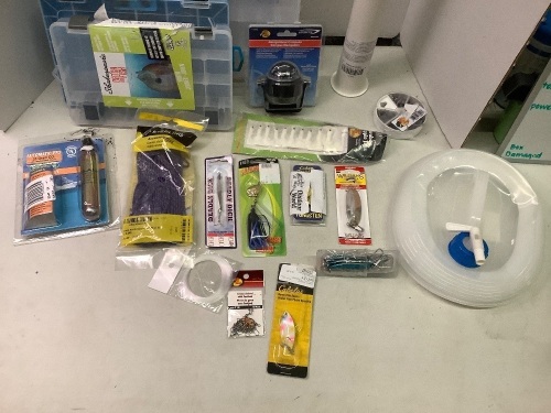 Lot of (20) Misc. Fishing Lures and Supplies, Latch on Box Missing,  Ecommerce Return - Lot 121